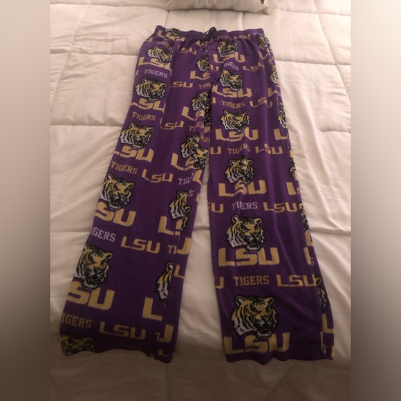 Like new LSU fleece pajama pants with pockets and drawstring - Picture 1 of 6